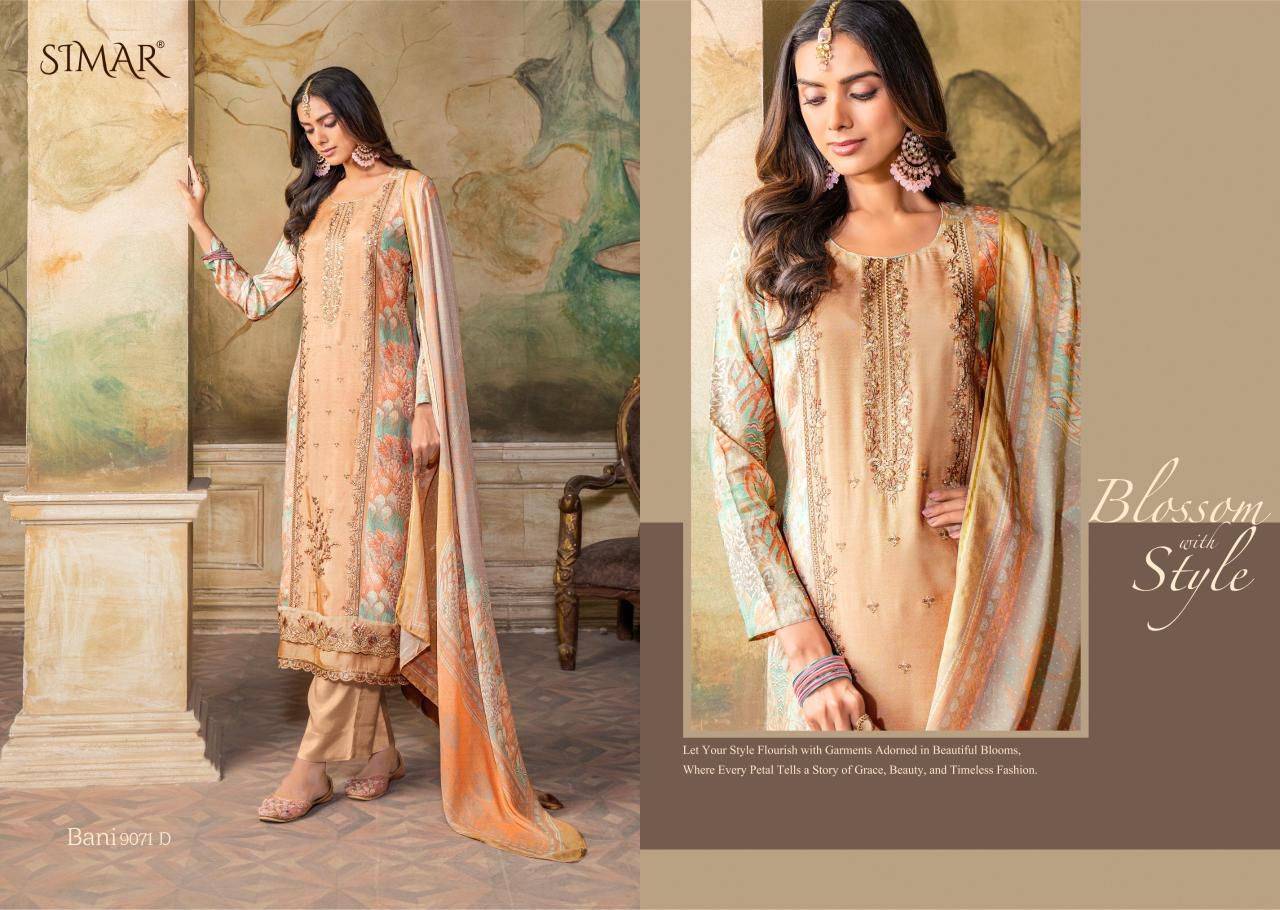 Bani Vol.02 By Glossy 9071 A TO 9071 D Beautiful Festive Suits Stylish Colorful Fancy Casual Wear & Ethnic Wear Pure lawn Dresses At Wholesale Price